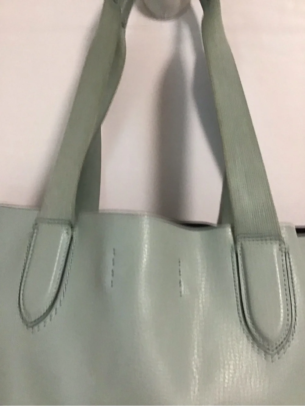Coach Derby light blue leather tote bag please read